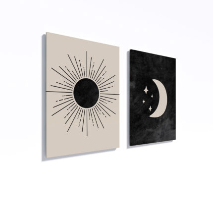 Diptico Sol y Luna 50 cm x 70 cm Outlet