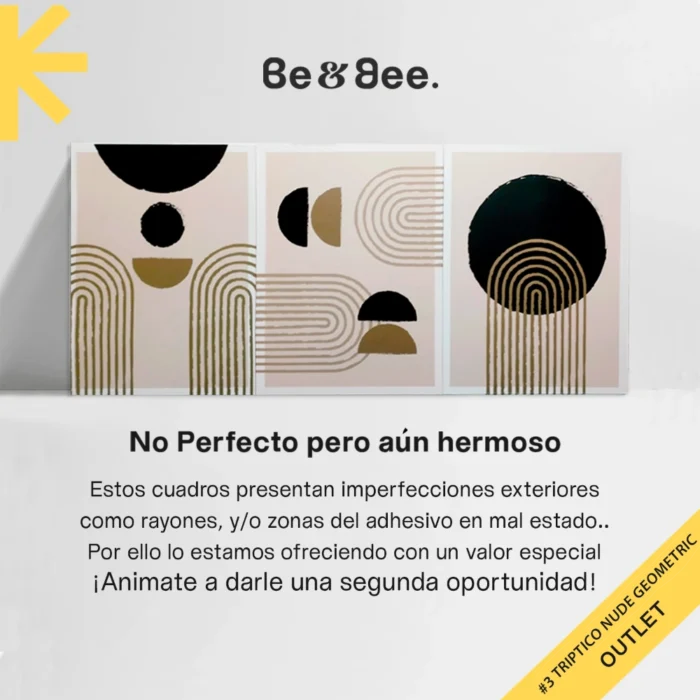 Triptico Nude Geometric 37 cm x 50 cm #66 OUTLET - Imagen 1